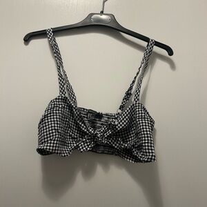 Forever 21 Black and White gingham Crop Top